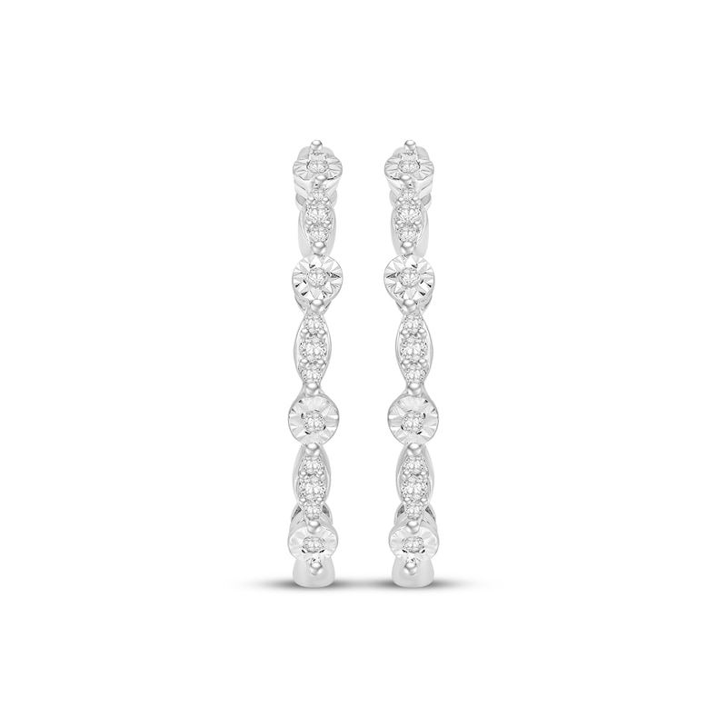 Main Image 2 of Diamond Hoop Earrings 1/8 ct tw Sterling Silver