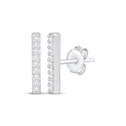 Diamond Bar Studs Earrings 1/20 ct tw 10K White Gold