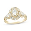 Thumbnail Image 1 of Adore Oval-Cut & Pear-Shaped Diamond Three-Stone Engagement Ring 1-1/2 ct tw 14K Yellow Gold