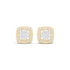 Thumbnail Image 2 of Princess-Cut Diamond Halo Stud Earrings 1/4 ct tw 10K Yellow Gold