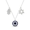 Thumbnail Image 1 of Blue & White Lab-Created Sapphire Symbols Necklace Sterling Silver 18"