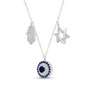 Thumbnail Image 2 of Blue & White Lab-Created Sapphire Symbols Necklace Sterling Silver 18"