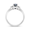 Thumbnail Image 3 of Oval-Cut Natural Blue Sapphire & Diamond Ring 1/15 ct tw 10K White Gold