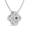 Thumbnail Image 3 of Blue & White Lab-Created Sapphire Clover Necklace Sterling Silver 18"