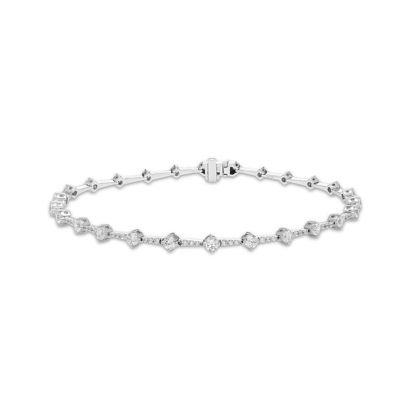 Main Image 1 of Milestones Diamond Station Bracelet 2 ct tw 10K White Gold 7.25"
