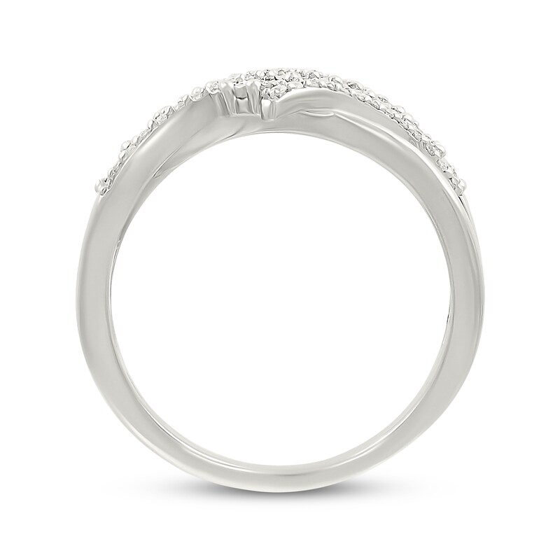 Main Image 3 of Diamond Ribbon Bypass Ring 1/4 ct tw Sterling Silver