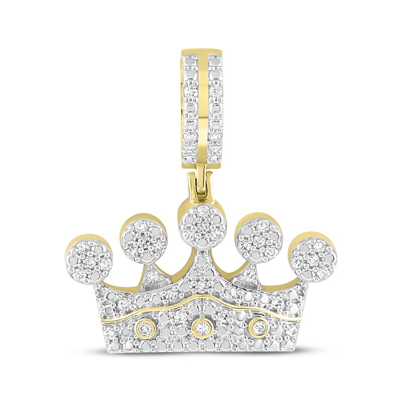 Main Image 1 of Men's Diamond Crown Charm 1/2 ct tw 10K Yellow Gold