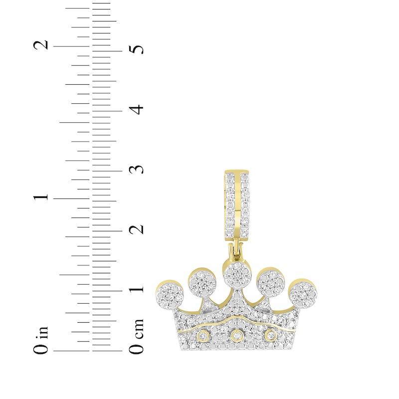 Main Image 3 of Men's Diamond Crown Charm 1/2 ct tw 10K Yellow Gold