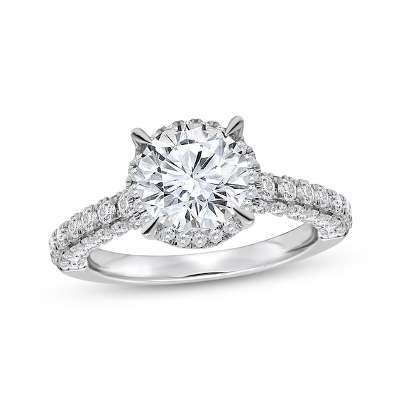 Adore Lab-Grown Diamonds Round-Cut Halo Engagement Ring 3 ct tw 10K White Gold