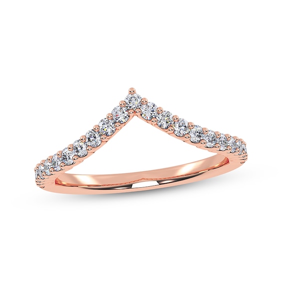 Adore Diamond Chevron Anniversary Ring 1/4 ct tw 14K Rose Gold