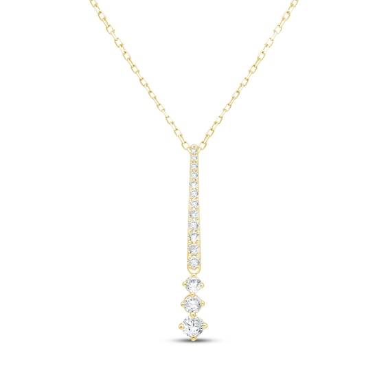 KAY Lab-Grown Diamonds Diamond Graduated Drop Necklace 1/2 ct tw 14K Yellow Gold 18"