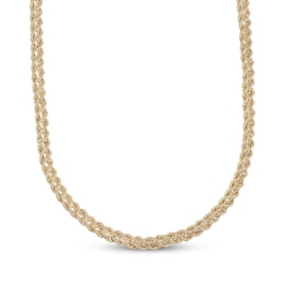 3.9mm Double Rope Chain Necklace Hollow 10K Yellow Gold 18"