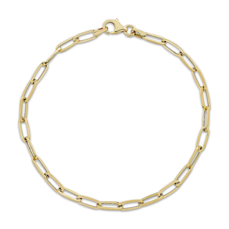 Main Image 1 of 3.5mm Paperclip Chain Bracelet Hollow 10K Yellow Gold 7.5"