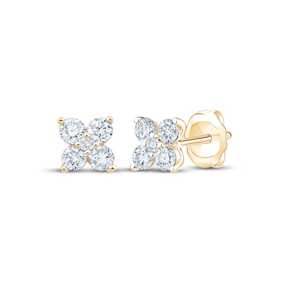 KAY Lab-Grown Diamonds Multi-Stone Stud Earrings 1/3 ct tw 10K Yellow Gold