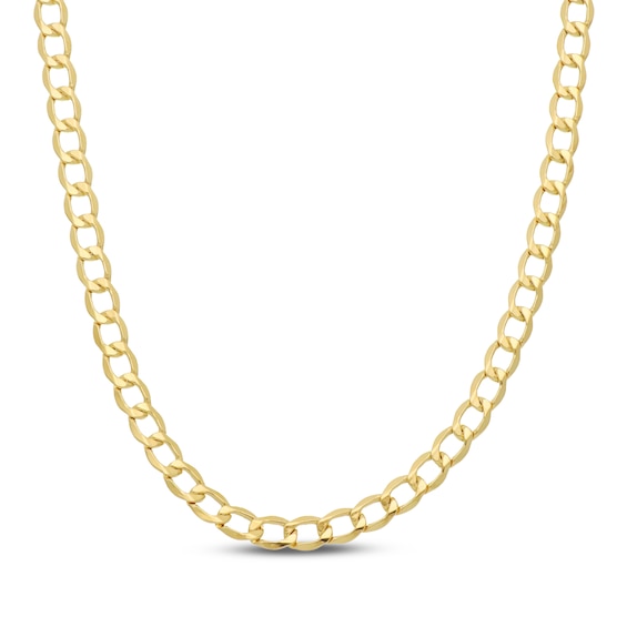 4.5mm Curb Chain Necklace 14K Yellow Gold-Plated Hollow Sterling Silver 22"