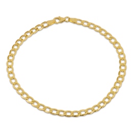 4.5mm Curb Chain Bracelet 14K Yellow Gold-Plated Hollow Sterling Silver 8.5"