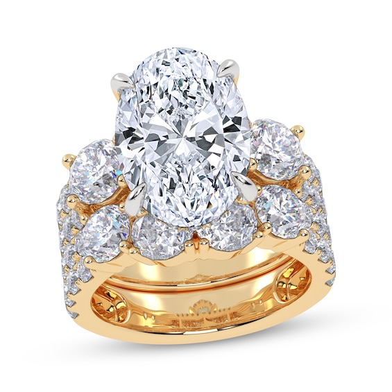 Now + Forever Lab-Grown Diamonds Certified Oval-Cut Bridal Set 10 ct tw 14K Yellow Gold