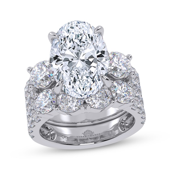 Now + Forever Lab-Grown Diamonds Certified Oval-Cut Bridal Set 10 ct tw 14K White Gold