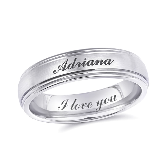 Engravable Wedding Band (2 Lines)