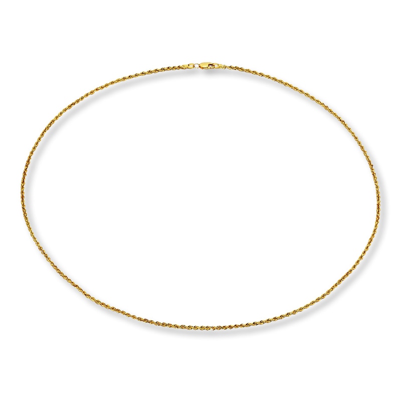 Solid Rope Chain Necklace 14K Yellow Gold 18"