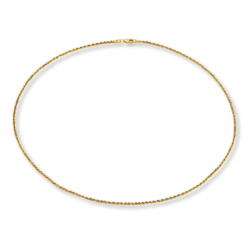 Main Image 2 of Rope Chain Necklace Solid 14K Yellow Gold 18"
