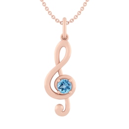 Color Stone Music Note Necklace