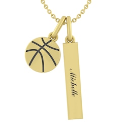 Basketball And Bar Necklace