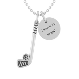 Golf Club and Round Disc Necklace