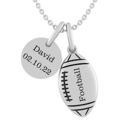 Football and Round Disc Necklace
