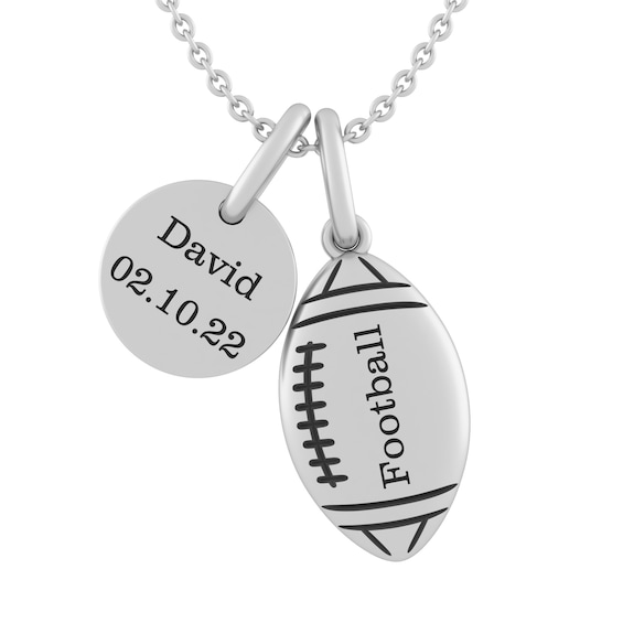 Football and Round Disc Necklace