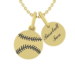 Baseball and Round Disc Necklace