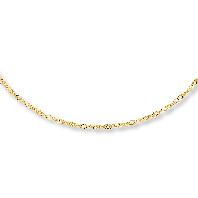 Solid Singapore Necklace 10K Yellow Gold 18"