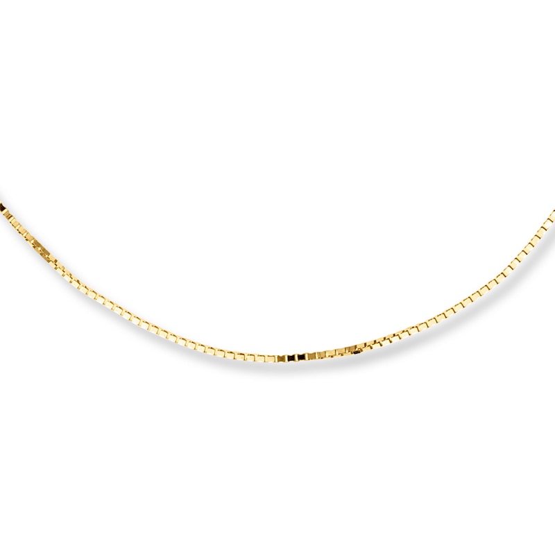 Solid Box Chain Necklace 10K Yellow Gold 20"