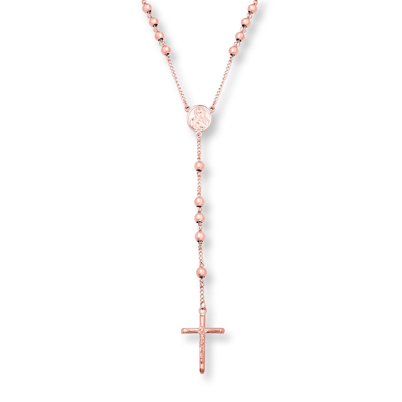 Rosary Bead Rose-Tone Ion-Plated Stainless Steel