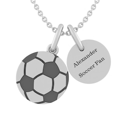 Soccer Ball and Round Disc Necklace
