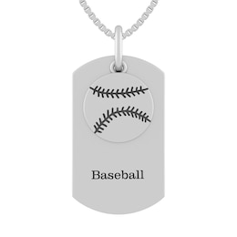 Men's Baseball Dogtag Necklace