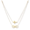 Thumbnail Image 0 of Cross & Infinity Symbol Layered Necklace 14K Yellow Gold 18"