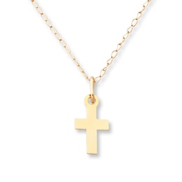 Children's Cross Necklace 14K Yellow Gold 13&quot;