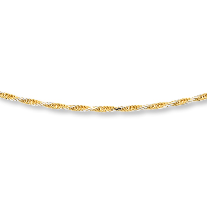 Main Image 1 of Rope Chain Solid 10K Two-Tone Gold 18"