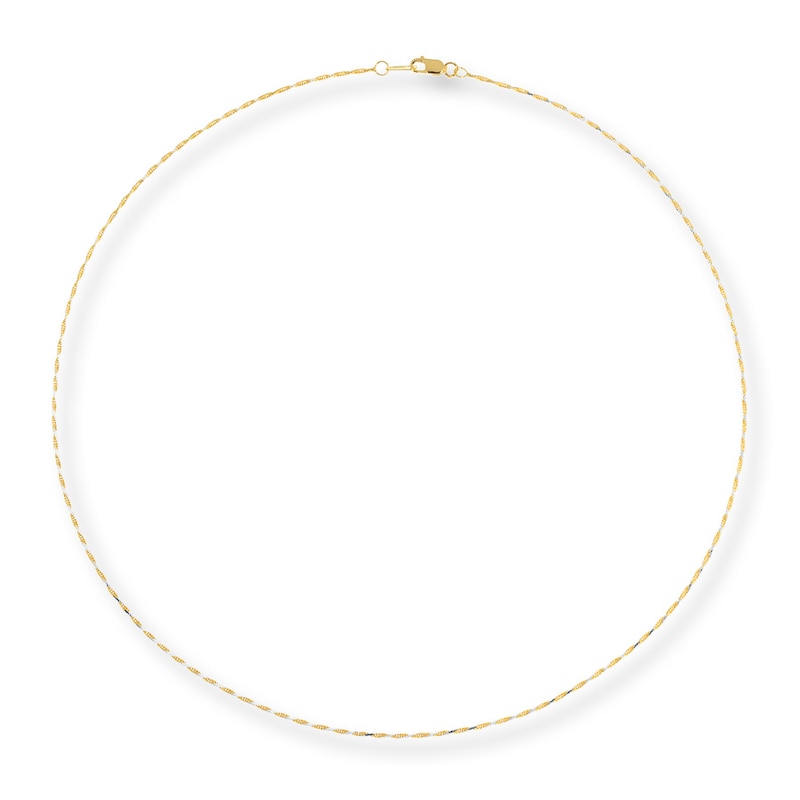Main Image 2 of Rope Chain Solid 10K Two-Tone Gold 18"