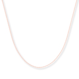 Box Chain Necklace 14K Rose Gold 18&quot; Length