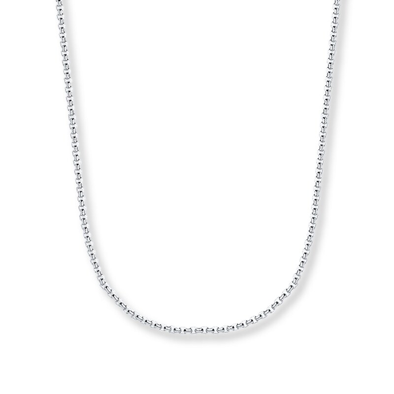 Hollow Box Chain 14K White Gold 24"