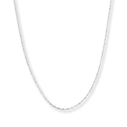 Solid Singapore Chain Necklace 14K White Gold 20&quot;