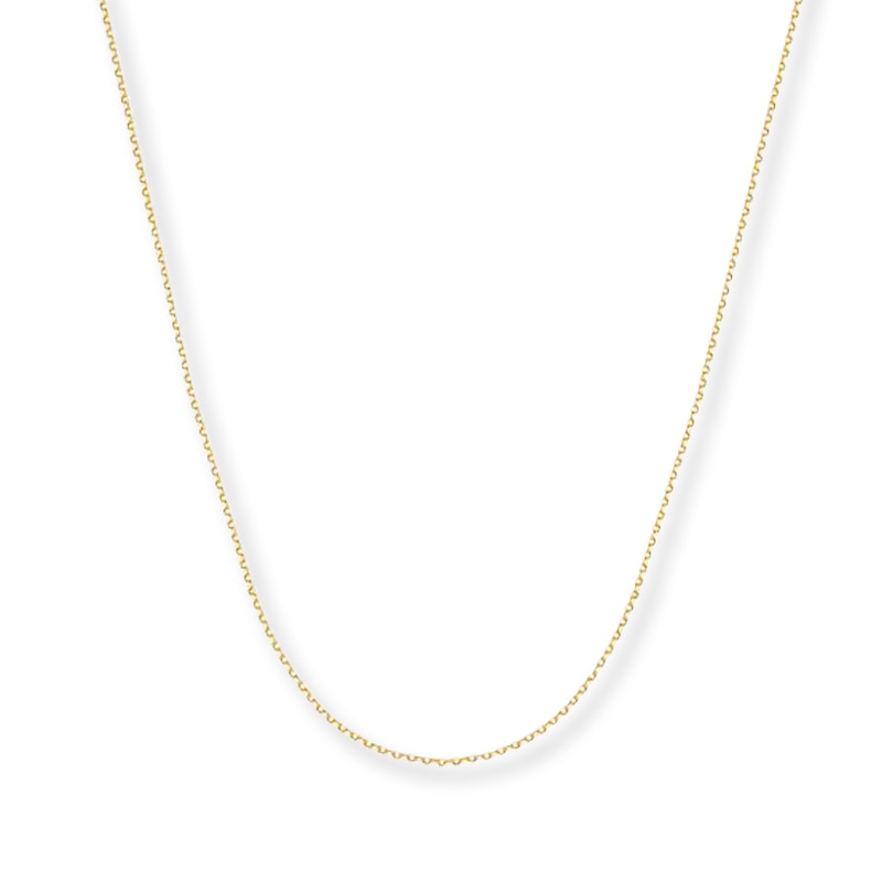 Solid Cable Chain Necklace 14K Yellow Gold 18"