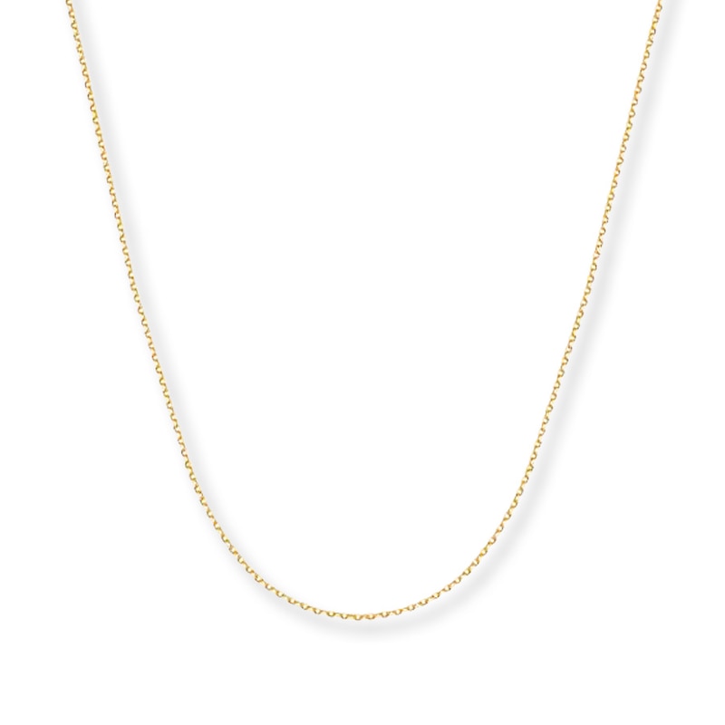 Solid Cable Chain Necklace 14K Yellow Gold 16"