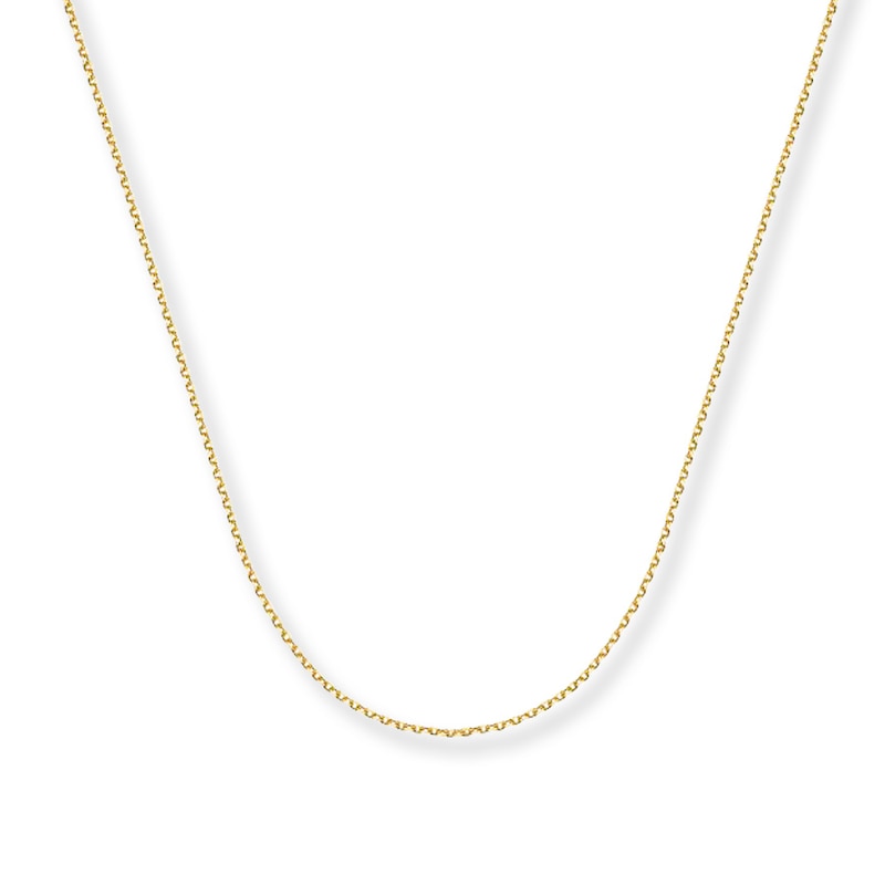 Solid Cable Chain Necklace 14K Yellow Gold 16"