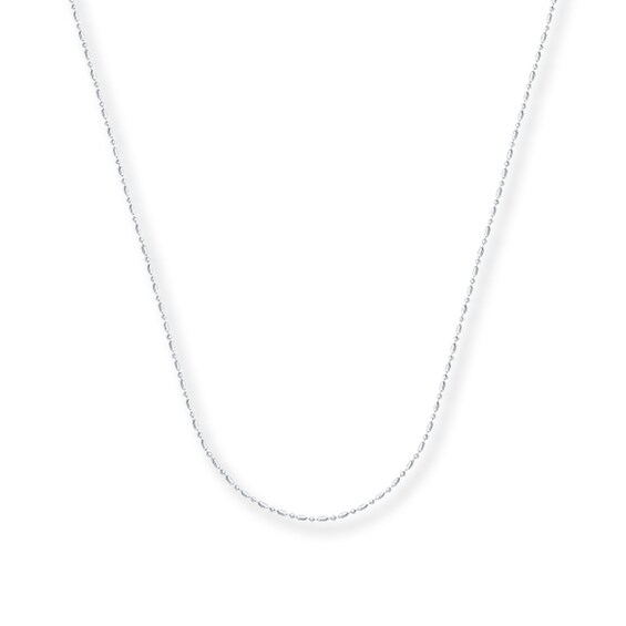 Bead Chain Necklace 14K White Gold 20" Length Womens Gender