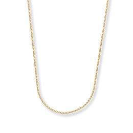 Solid Wheat Chain Necklace 14K Yellow Gold 20&quot;