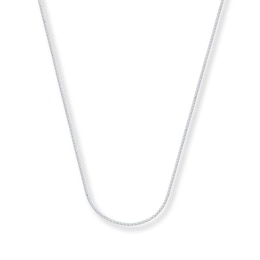 Solid Wheat Chain Necklace 14K White Gold 18&quot;