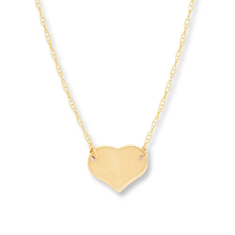 Heart Necklace 14K Yellow Gold 16"
